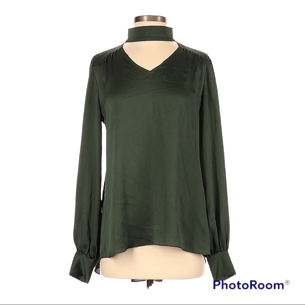 Vince Camuto Women Long Sleeve Blouse Green Size XS